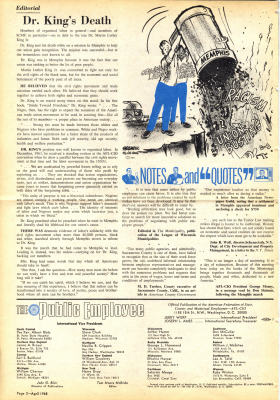 Editorial - Dr. King's Death - Public Employee 1968-1